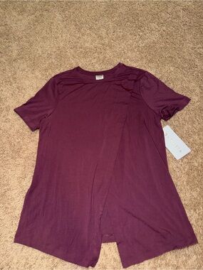 Athleta Plum Short Sleeve Split-Front Tee
